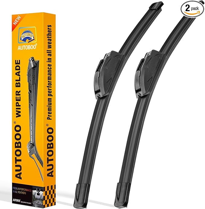 AUTOBOO 26" and 16" Windshield Wipers Blades (Pack Of 2),OEM Quality Premium All-Seasons Wiper blades,Stable and Quiet wiper blades