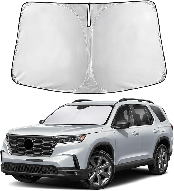 Autovir Windshield Sun Shade Fit for 2016-2024 2025 2026 Honda Pilot Sunshade, Front Car Window Shades Sun Visor, Blocks UV Rays & Heat, Car Accessories