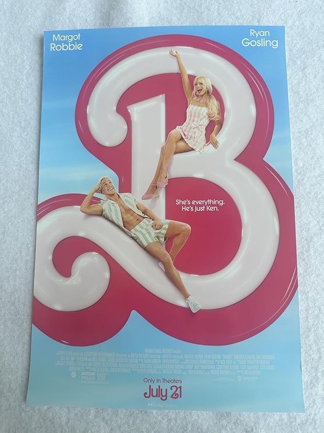 BARBIE 11.5"x17" Original Promo Movie Poster 2023 Margo Robbie Ryan Gosling Greta Gerwig