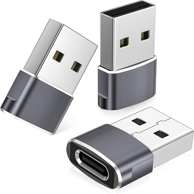 Basesailor USB to USB C Adapter,USBC Female to USB A Male Adapter,Type C Converter Charger for iPhone 17 17e Pro Max,16 15,Apple Watch iWatch S11 S10 SE,AirPods 3,iPad mini Air,Samsung Galaxy S25 S26