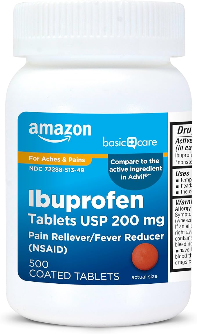 Basic Care Ibuprofen Tablets, 500 Count