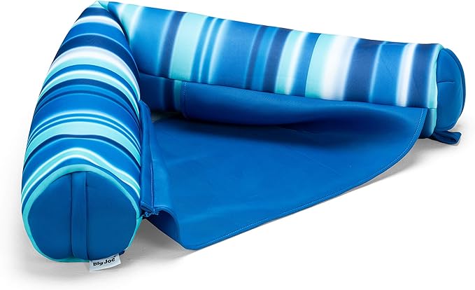 Big Joe Noodle Sling No Inflation Needed Pool Seat with Armrests, Blurred Blue Double Sided Mesh, Quick Draining Fabric, 3 feet