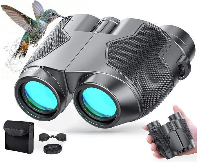 Binoculars 12x25 for Adults Night Vision Binoculars Compact Binoculars for Soccer Games Waterproof Binocular Wide Field of View for Sporting Events,Bird Watching,Hiking,Hunting,Concert