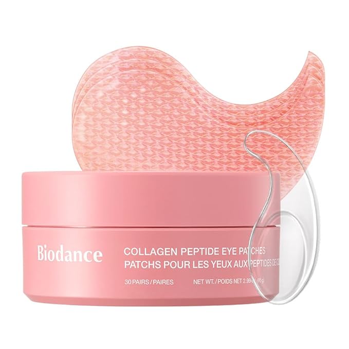 BIODANCE Collagen Peptide Eye Patches, Anti Wrinkle & Smile Line Patches for Face, Under Eye Mask for Fine Lines & Eye Bags, Travel Essentials & Self Care Gifts for Women, Korean Skin Care (60 Count)