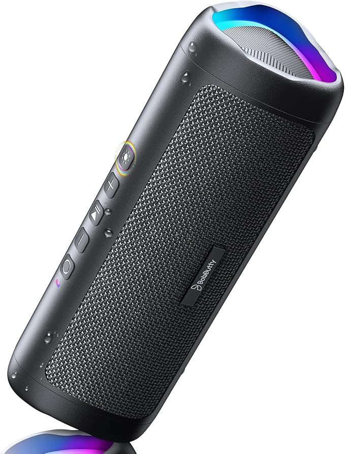 Bluetooth Speaker, 20W HD Sound, Portable Wireless, IPX5 Waterproof, Up to 24H Playtime, TWS, for Home/Party/Outdoor/Camping/Beach Essentials, Birthday Gift for Fathers Day Men Dad Husband (Black)
