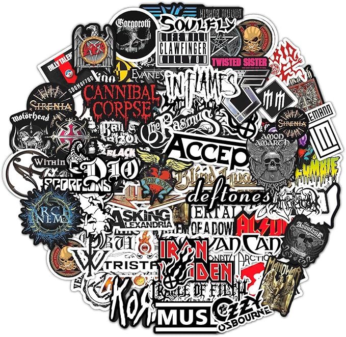 BulbaCraft Legendary Rock Band Stickers – Heavy Metal Laptop Decals - Vinyl Band Stickers for Adults, Rock Stickers and Decals, Gifts for Women & Men