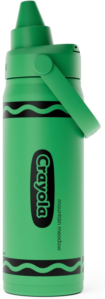 CamelBak Crayola Chug Insulated Stainless Steel Water Bottle, Cold Retention with Spill Resistant Lid for School and Everyday Hydration, 16oz, Mountain Meadow