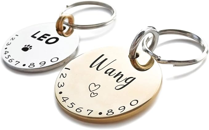 Cats Dogs ID Tags Personalized Lovely Symbols Pets Collar Name Accessories Simple Custom Engraved Products for Extra Small Four Legged Child Necklace Chain Anti-Lost Shiny Stainless Steel Charm