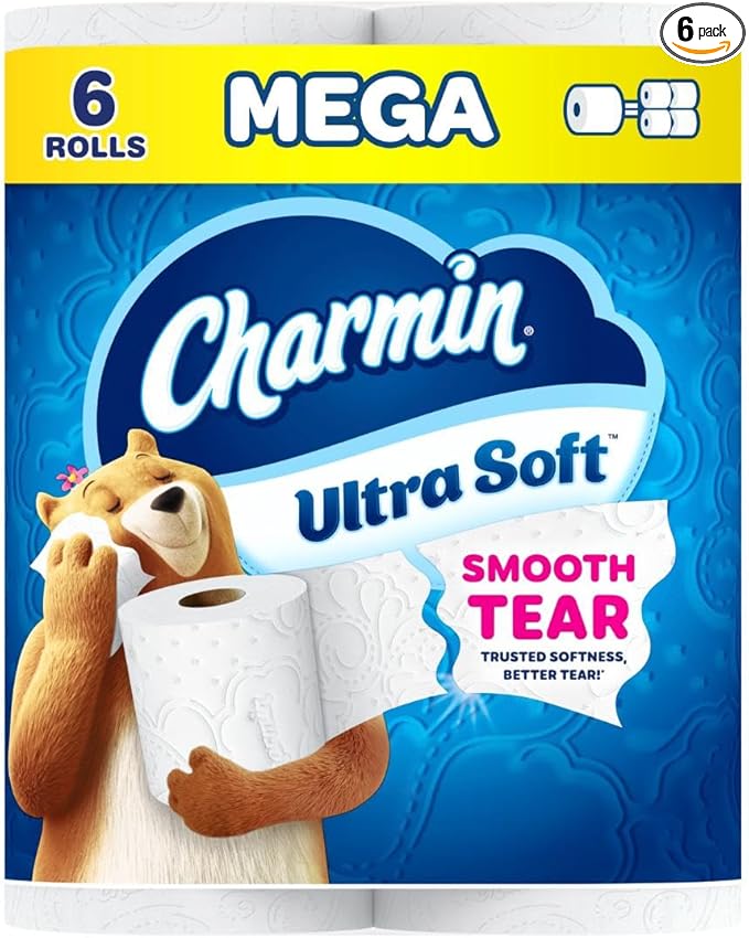 Charmin Ultra Soft Toilet Paper, 6 Mega Rolls = 24 Regular Rolls