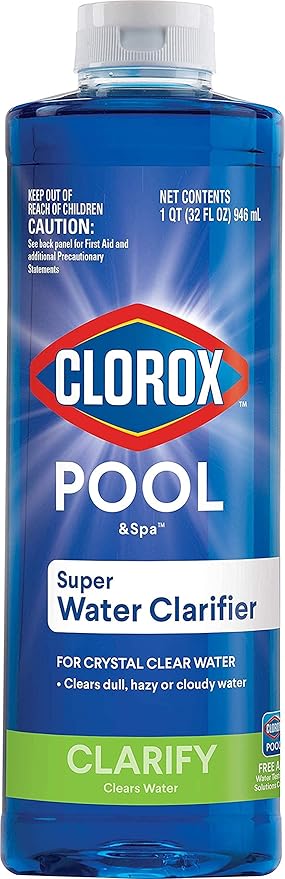 Clorox® Pool&Spa™ Swimming Pool Super Water Clarifier, Creates Crystal Clear Pool Water, 1 Quart (Pack of 1)