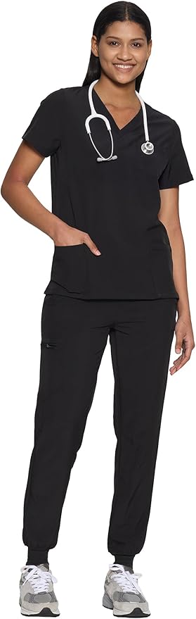 COZYFIT Scrubs for Women Set - Stretch V-Neck Scrub Top & Jogger Pant with 8 Pockets COZY SCRUBS
