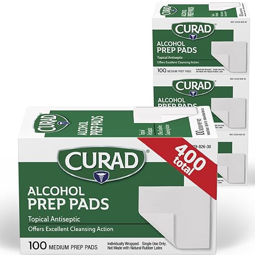 Curad, Alcohol Prep Pads, Medium Isopropyl Alcohol Wipes Individually Wrapped, 400 Count