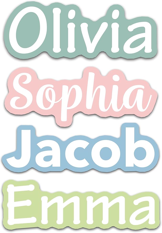 Custom Name Stickers for Water Bottles - Personalized Waterproof Vinyl Name Labels for Cups, Tumblers, Helmets, Laptop, Servers, Cars and Daycare (6 Stickers)