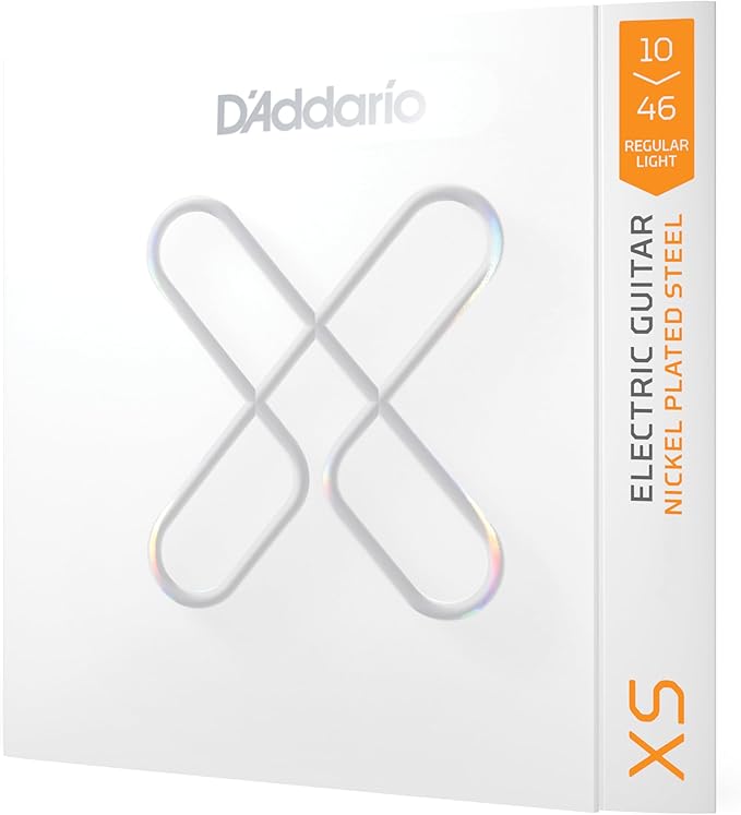 D'Addario Electric Guitar Strings, XS Nickel Coated, XSE1046, Regular Light Gauge 10-46, 6-String Set, Pack of 1
