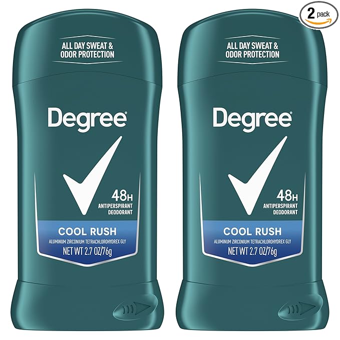 Degree Men Original Antiperspirant Deodorant Cool Rush Twin Pack 48-Hour Sweat & Odor Protection Antiperspirant For Men 2.7 oz