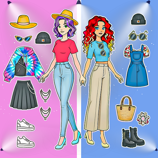 DIY Magic Fashion Paper Doll Diary Dressup Games - Sticker Doll Makeover Games 2026