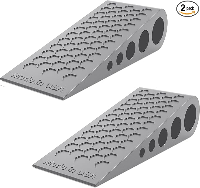 Door Stoppers for Bottom of Door Premium Floor Rubber Door Stop Wedge Made in USA Heavy Duty Honeycomb Design for Carpet, Tile, Ideal for Home, School, Commercial, Gray 2-Pack