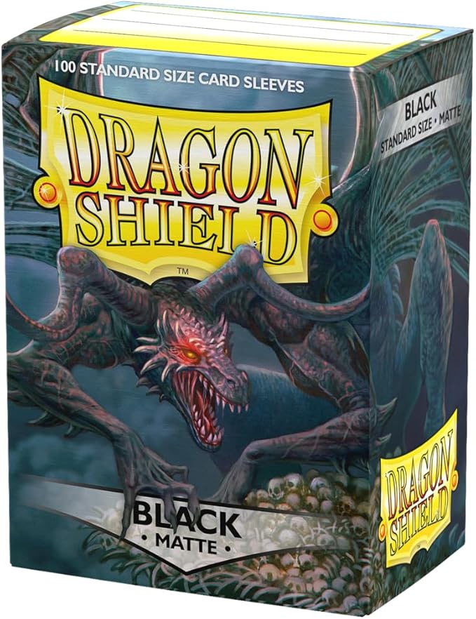 Dragon Shield | Standard Size Card Matte Sleeves | 100 CT - Smooth & Tough Premium TCG Sleeves | Compatible with Pokemon, Flesh & Blood, One Piece & Magic the Gathering | Black