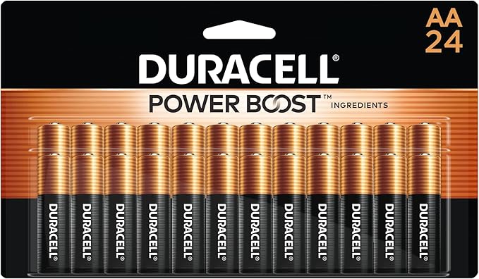 Duracell Coppertop Double AA Batteries with Power Boost Ingredients, 24 Count (Pack of 1) Long-lasting Alkaline Double AA Battery for Household and Office Devices