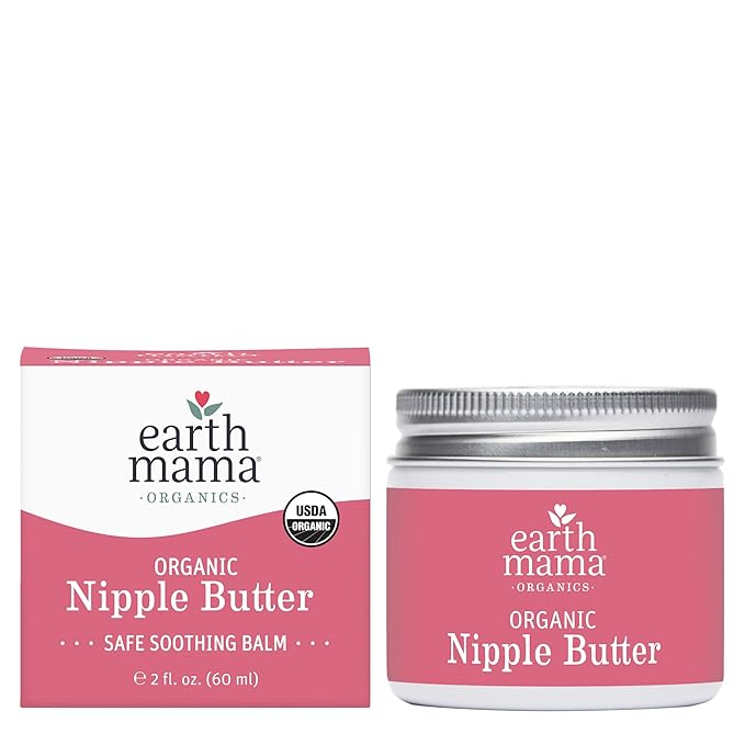 Earth Mama Organic Nipple Butter - 2 fl oz - Lanolin-Free Nipple Cream - Safe, Soothing Balm for Breastfeeding - Postpartum Essentials for Nursing