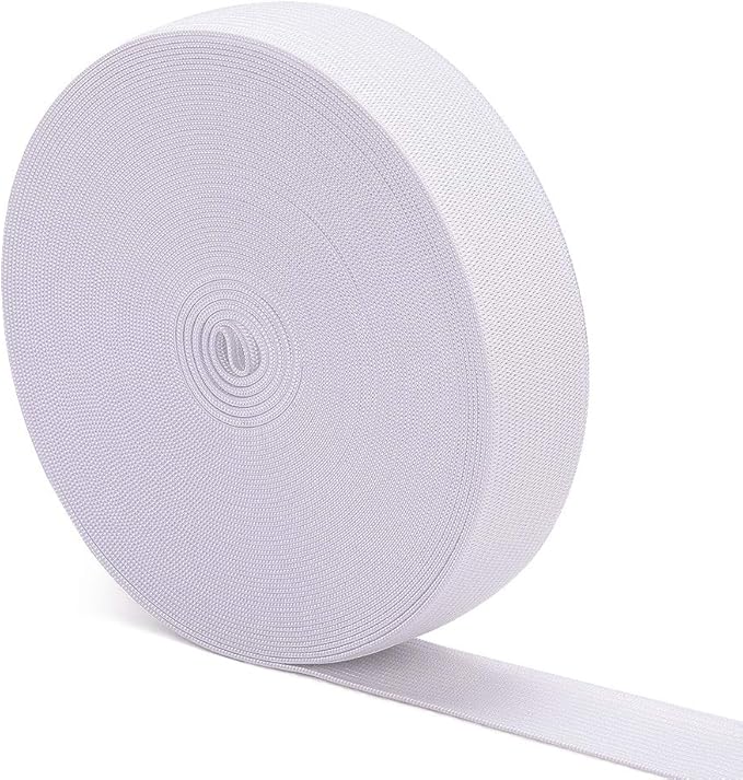 Elastic Bands for Sewing White 1 Inch 12 Yard High Elasticity Knit Spool Sewing Band for Waistbands Pants Clothes and Crafts DIY, Airisoer
