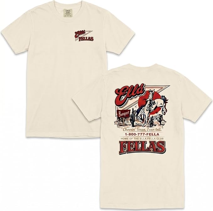 Ella Fella Shirt for Men Women – Vintage Western Bronc Rider Cowboy Graphic Tee | Country Rodeo Desert