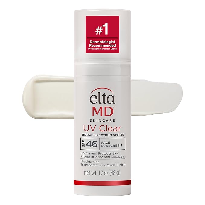 EltaMD UV Clear Face Sunscreen SPF, Oil-Free Sunscreen with Zinc Oxide, Dermatologist Recommended