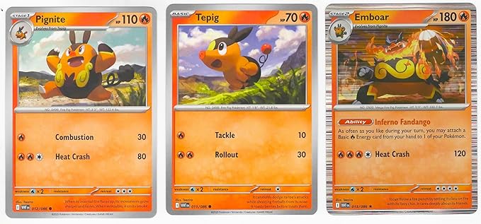 Emboar 013/086 - White Flare - Pokemon Evolution 3 Card Lot