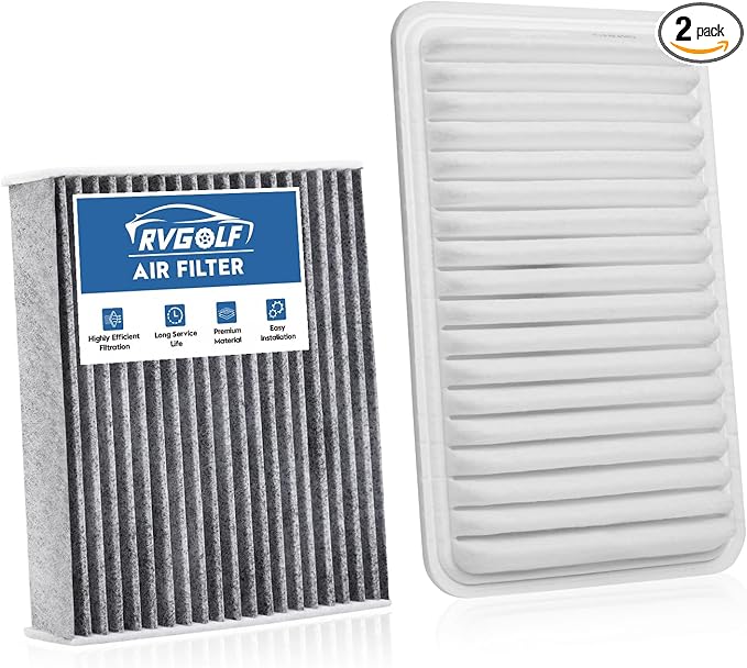 Engine+Cabin Air Filters Fit for 2009-2019 Corolla, 2009-2014 Matrix, 2007-2018 Yaris, 2008-2014 Scion xD, 2009-2010 Vibe Engine Air Filter Replacement Accessories CF10285 CA10190