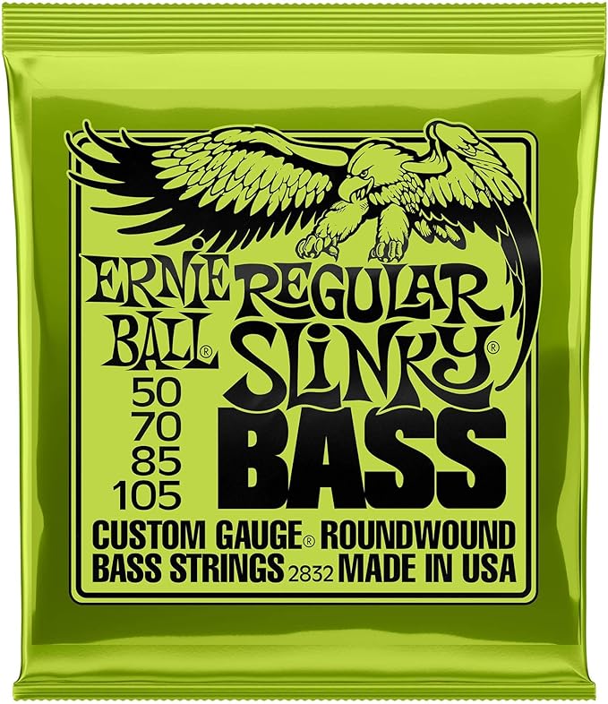 Ernie Ball Regular Slinky Nickel Wound Bass Guitar Strings, 50-105 Gauge (P02832)