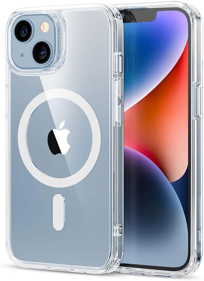 ESR for iPhone 14/iPhone 13 Case, Compatible with MagSafe, Shockproof Military-Grade Protection, Scratch-Resistant Back, Magnetic Phone Case for iPhone 14/iPhone 13, Classic Hybrid Case, Clear