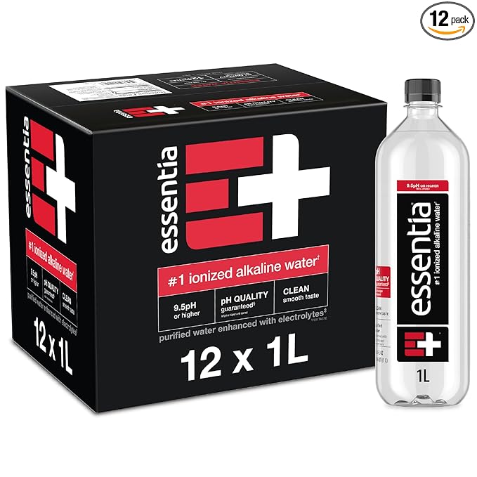 Essentia Ionized Alkaline Water, 9.5 Ph Until Opened, 99.9% Pure, Bottled Water, 12Pk