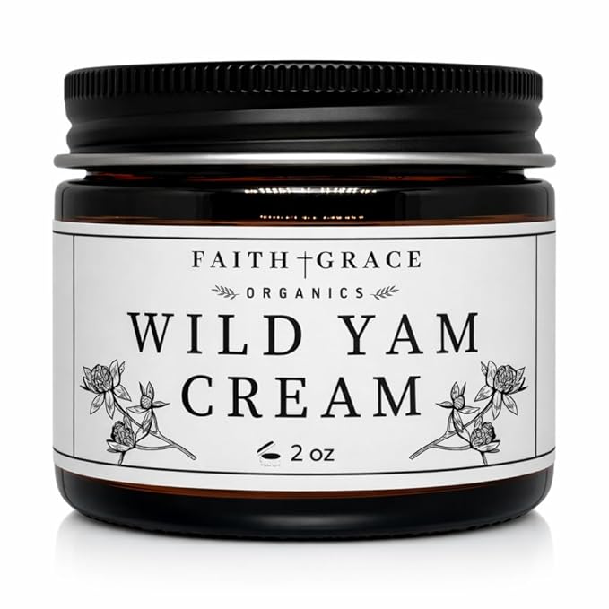 Faith and Grace Organics Wild Yam Cream for Women, Organic Hormone Balancing, PMS, Menopause & Perimenopause- 2 oz