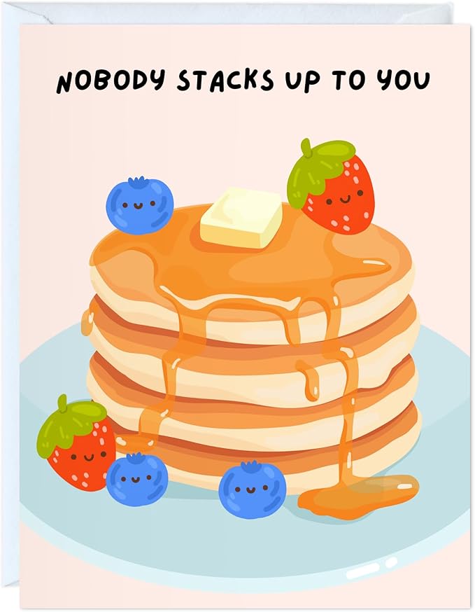Fathers Day Card Anniversary Birthday for Dad Father Mom Mother Wife Husband Girlfriend Boyfriend Stepmom Aunt Uncle Parents – Cute Funny Punny Greeting Card, Blank Inside (Nobody stacks up to you)