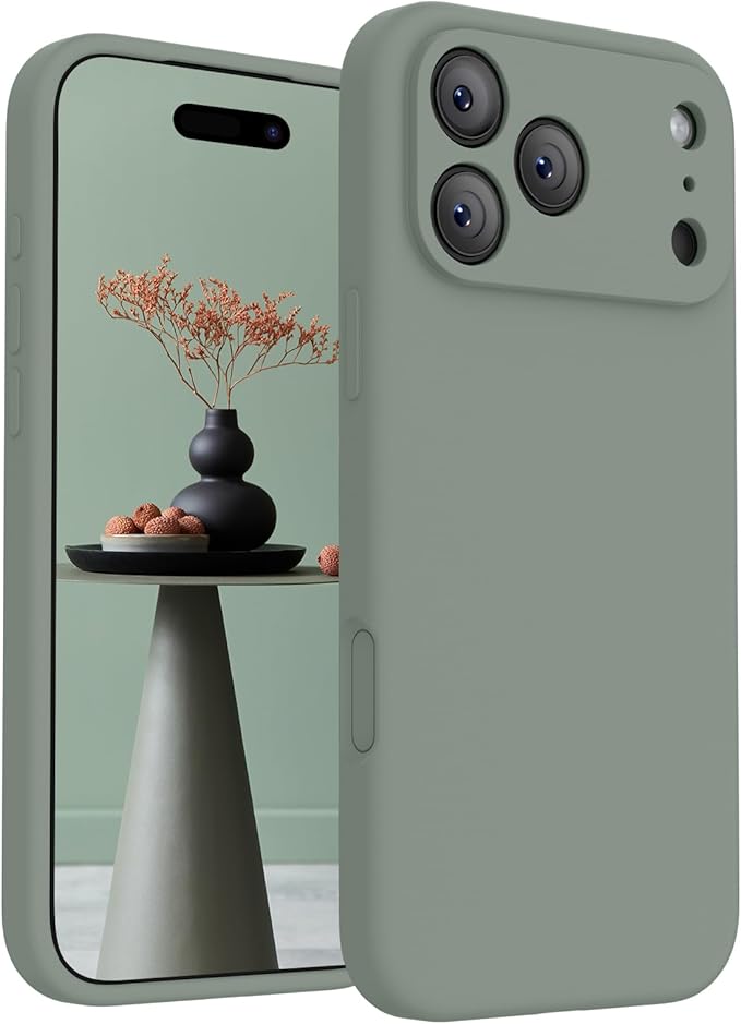 FireNova Magnetic for iPhone 17 Pro Case, Compatible with MagSafe, [Integrated Silicone Camera Control Button] [Camera Protection] Soft Microfiber Lining Phone Case, 6.3", Calke Green