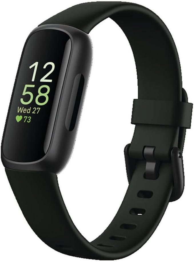 Fitbit Inspire 3 Health & Fitness Tracker with Stress Management, Workout Intensity, Sleep Tracking, 24/7 Heart Rate - 3-Month Google Health Premium Membership Included - Midnight Zen/Black