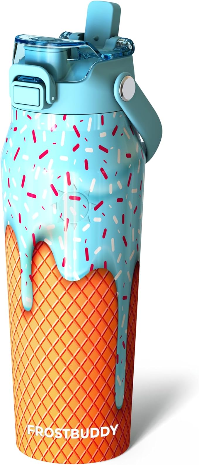Frost Buddy 24oz Insulated Water Bottle with Straw & Chug Lid | Leak-Proof Stainless Steel | 24-Hours Cold | Sweat-Proof, Cup Holder Friendly | Ideal for Gym, Travel, Sports & Everyday Hydration