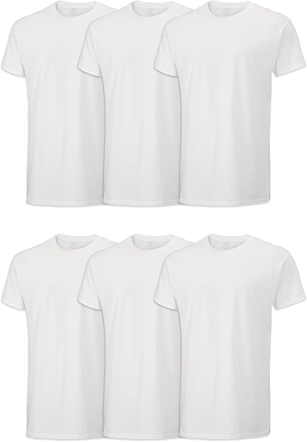 Fruit of The Loom Men's Crew Tee Undershirts, Moisture Wicking & Tag Free, Also Available in Big & Tall