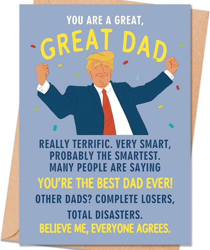 Funny Father's Day Card Gift for Dad from Daughter Son Kids, Hilarious Dad Card with Printed Message Inside, Unique Fathers Day Gift Idea for Celebration
