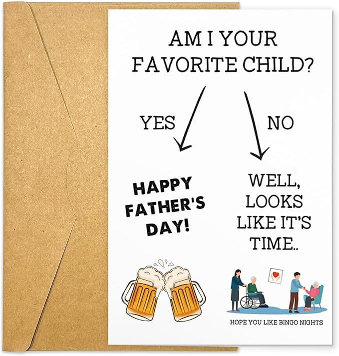 Funny Fathers Day Card from Daughter Son Kids, Funny Dad Gifts from Son Daughter, Humorous Gifts Fathers Day for Stepdad, Husband, Grandpa, Perfect for Father's Day, Birthday Gifts
