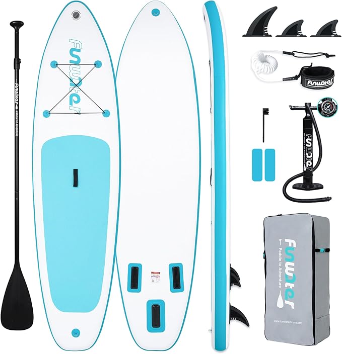 FunWater Inflatable Ultra-Light Stand Up Paddle Board for All Skill Levels with Premium SUP Paddleboard Accessories,Non-Slip Comfort Deck for Youth & Adults