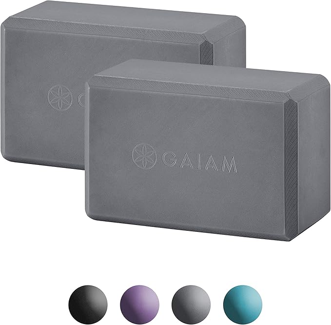 Gaiam Yoga Block - Supportive Latex-Free Eva Foam - Soft Non-Slip Surface with Beveled Edges for Yoga, Pilates, Meditation