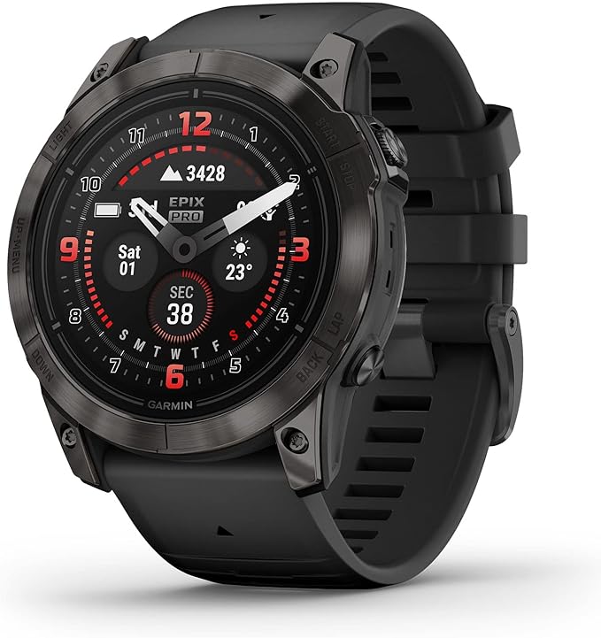 Garmin epix Pro (Gen 2) Sapphire Edition, 51mm, High Performance Smartwatch, Advanced Training Technology, Built-in Flashlight, Black (Renewed)