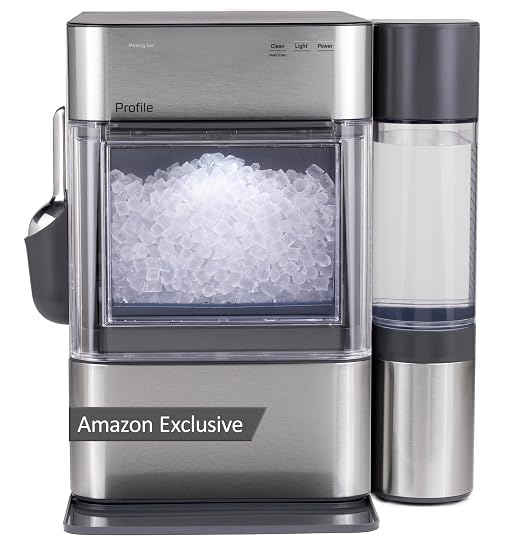 GE Profile Opal Ultra Countertop Nugget Ice Maker, 1 Gallon XL Side Tank, 38 lbs/Day, *Amazon Exclusive* Nugget Pellet Ice Machine, Scoop Included, WiFi Smart Connected, Stainless Steel