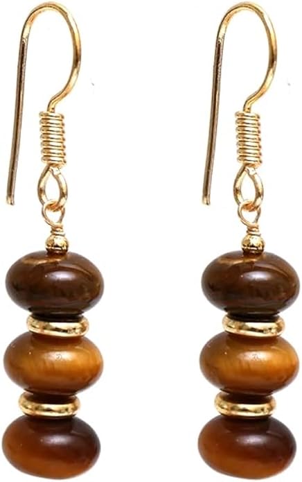 Gempires Beaded Gemstone Dangle Earrings for Women, Boho Lightweight Drop | Handmade beaded gemstone dangle earrings — choose from 20+ natural stones and birthstones, boho drops on 14k gold.