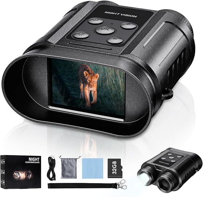 Gifts for Men and Teen Boys,Night Vision Goggles,Night Vision Binoculars,32GB Card Included, Photo/Video Capture,Outdoor Tools for Education, Wildlife Watching,Birthday Gifts for Boy,Men,Gift for Dad