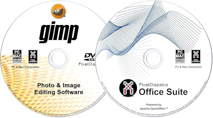 GIMP Photo Editing Software + Office Suite 2026 on CD | Photoshop & MS Office Alternative | Compatible with Word, Excel, PowerPoint & Photoshop Files | One Time Purchase + Lifetime License | Win & Mac