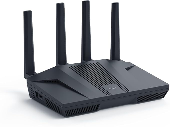 GL.iNet GL-MT6000 (Flint 2) WiFi 6 High Speed Gaming Routers for Wireless Internet, 2 x 2.5G Ethernet Ports, Long Range Computer VPN WiFi Router, Home & Business