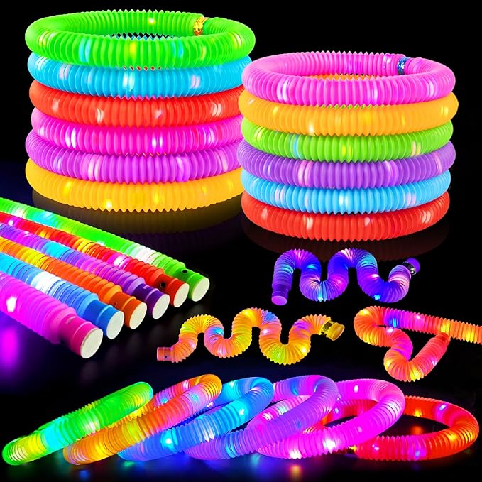 Glow Sticks 4th of July Party Favors for Kids 12-96 PCS,Glow in Dark Party Supplies for Toddlers,Light Up Neon Necklace Bracelet Accessories Decoration for Boys Girls,Fun for Birthday Dance Camp Care