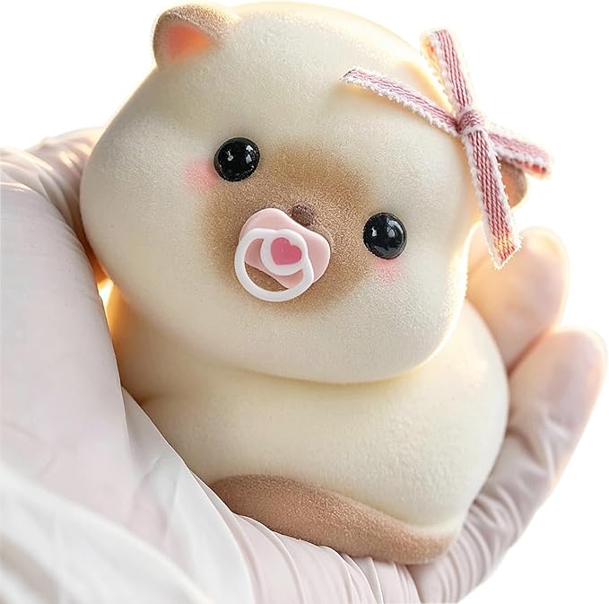 Handmade Taba Squishy Cat Baby Toy - Realistic Silicone Fidget Toy, Ultra-Soft Mochi Sensory Stress Relief, Cute Animal Anxiety Companion (Siamese)